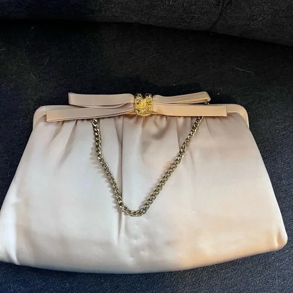NWT 1950s vintage silk ‘After Five’ Lowy &Mund evening clutch purse w coin purse - Picture 2 of 9